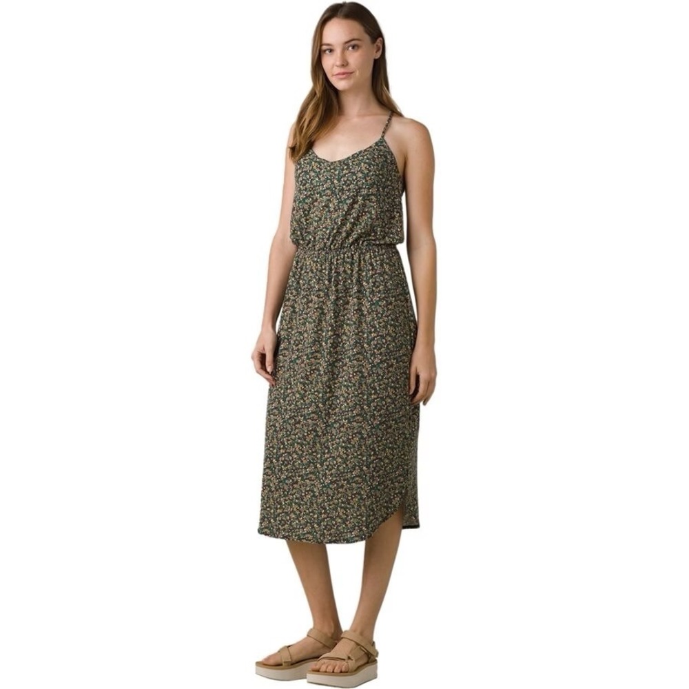 prAna Ayla Dress Women Large Multi Color Floral Activewear Racerback PRAZ9NX